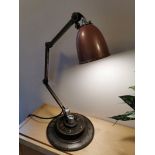 Industrial machinist’s lamp circa 1930s, converted into an interesting angle poise desk lamp.