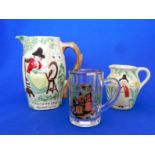 Welsh ladies collection of pottery and glass jugs and small beer glass ornaments