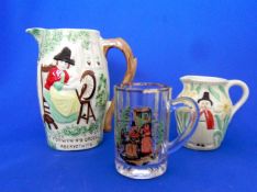 Welsh ladies collection of pottery and glass jugs and small beer glass ornaments