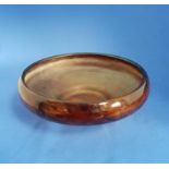 Art Deco George Davidson Glass Marble Effect Swirl Brown Cloud Bowl