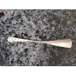 Antique Shoe Horn, with an interesting designed Hallmarked Silver Handle. Edwardian Shoehorn.