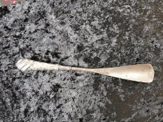 Antique Shoe Horn, with an interesting designed Hallmarked Silver Handle. Edwardian Shoehorn.