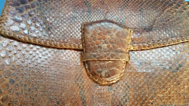 Vintage Real Snake Skin Hand Bag - Image 3 of 3