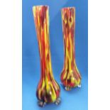 MURANO Style Multi-coloured Spatter Glass Specimen Vases (pair)