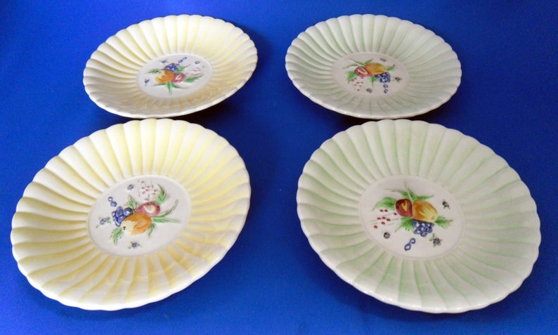 4 Brentleigh Ware Staffordshire England Round Side Dishes Plates