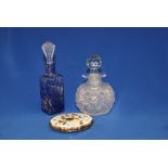 Job Lot Hobnail Cut Glass Grenade Perfume Scent Bottle, Compact.