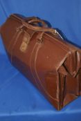 Large quality mid century Leather Briefcase with makers tag.