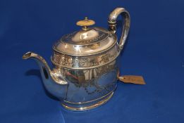 Early 20th Century Silver Plate Ornate Teapot. c