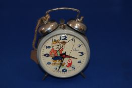 Vintage HERO Cat Fishing Animated Alarm Clock China 1960's