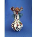 Spatter Glass End of Day Glass, Bohemian glass vase, hand blown, art glass