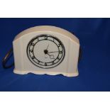 Art Deco ivory Bakelite mantle clock, Smiths Sectric