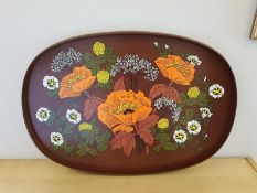 Vintage Retro 1970s Melamine Serving Tray Mid Century St Michael Flower Power