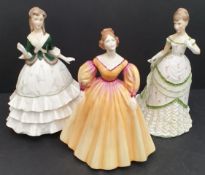 Collectable 3 x Lady Figures Royal Worcester and Coalport