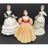 Collectable 3 x Lady Figures Royal Worcester and Coalport