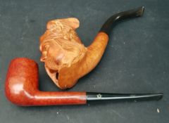 Vintage Frankau's Hand Carved Pipe & One Other