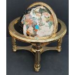 Collectable Agate and Brass 10 inch Globe Black and White Base Colour