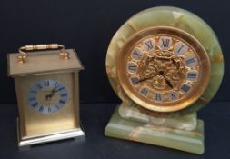 Vintage Onyx Mantel Clock and 1 Other