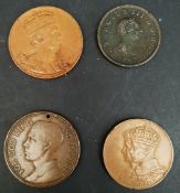 4 Collectable Coins & Medals George III Edward VII George VI & Elizabeth II