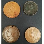 4 Collectable Coins & Medals George III Edward VII George VI & Elizabeth II