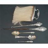 Antique Parcel of Sterling Silver Items Spoons Button Hooks etc.