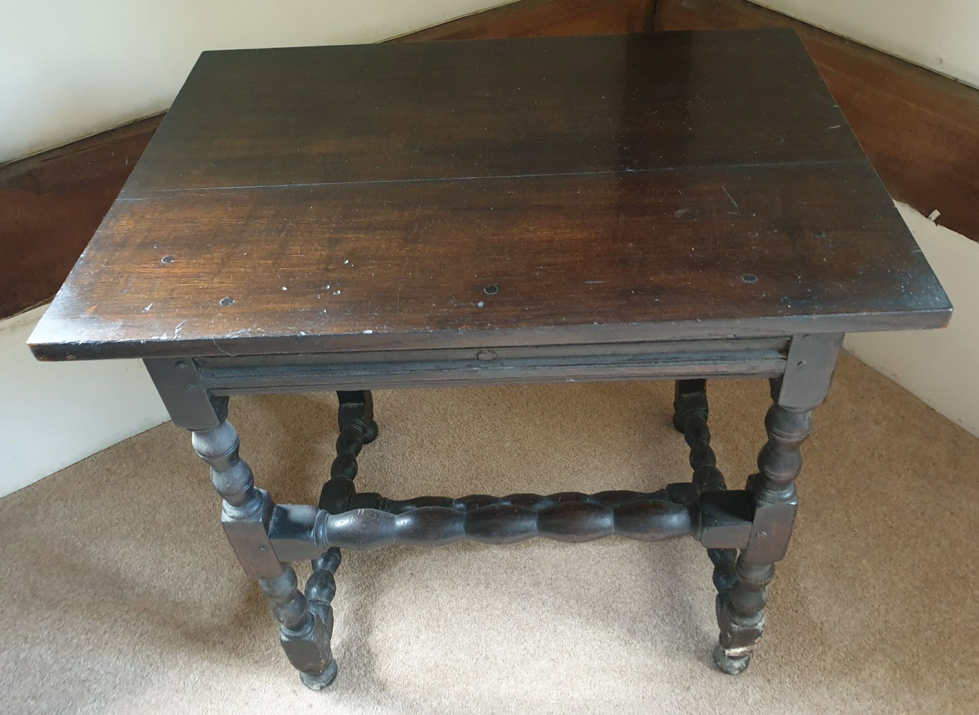 Antique Furniture 17c Table With Bobbin Turned Legs - Image 3 of 7