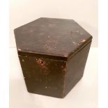 Antique Vintage Squeeze Box Hexagonal Wooden Carry Case