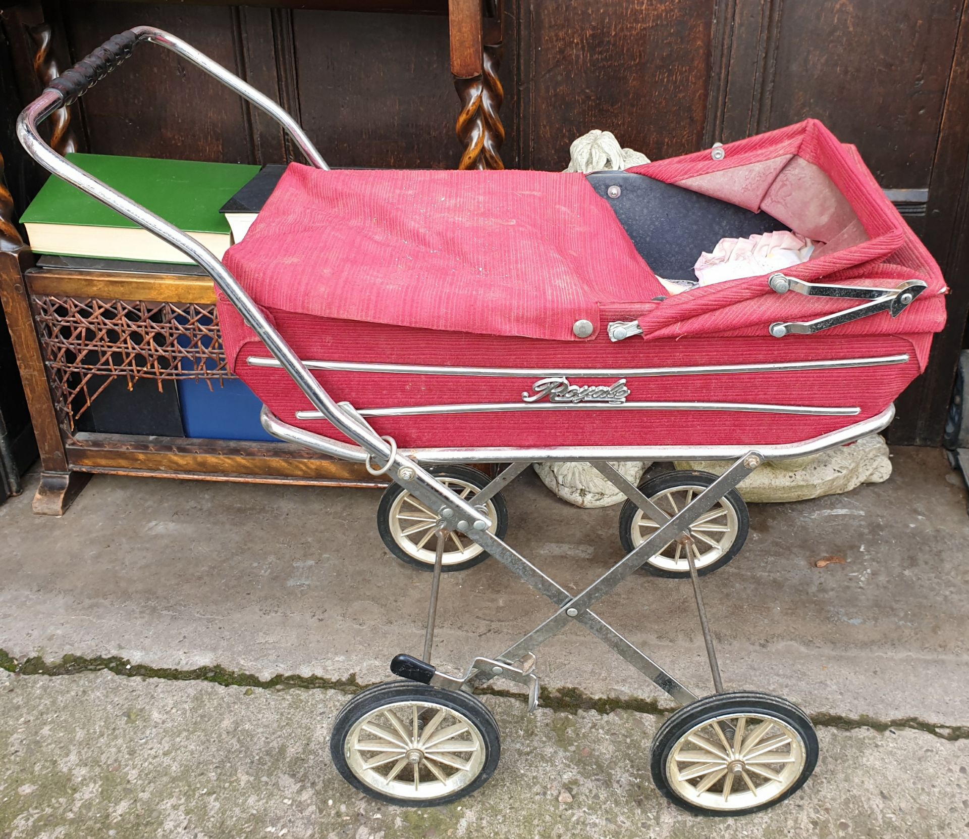 Vintage Royale Red Dolls Pram c1960's