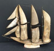 Vintage Horn Model Sailing Ship Lamp