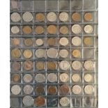 Collectable Coins Sheet of 51 Assorted World Coins