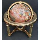 Collectable Agate and Brass 10 inch Globe Salmon Base Colour