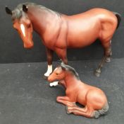 Collectable Beswick Mare and Foal A/F