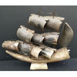 Vintage Horn Model Sailing Ship Lamp