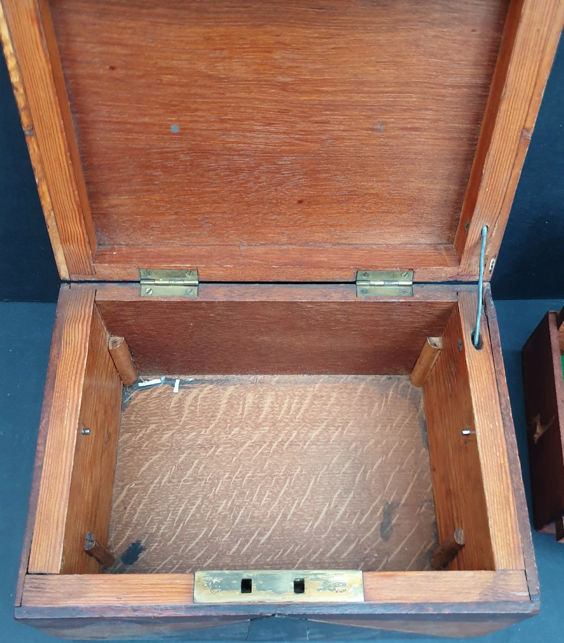 Antique Parquetry Storage Wooden Box - Image 4 of 4