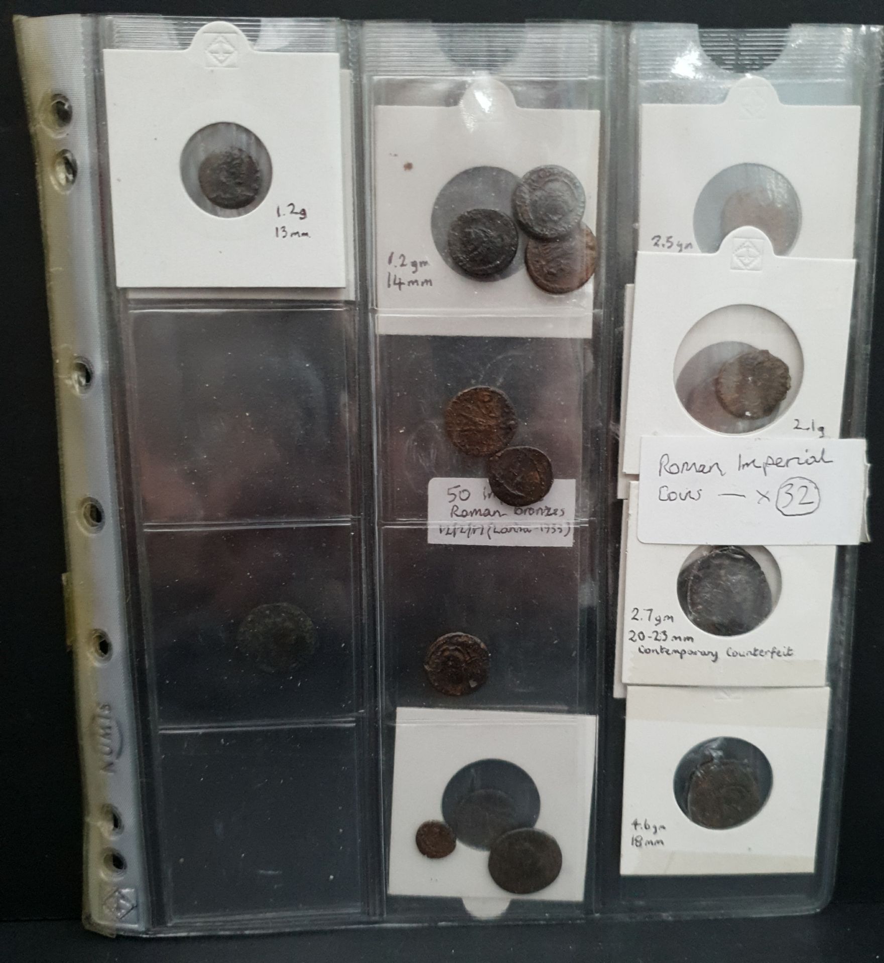 Collectable Coins 19 Roman Coins Various Sizes and Dates