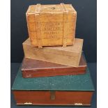 Vintage Antique 4 x Assorted Wood Boxes