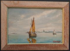 Art Painting Oil On Board Coastal Scene Signed Lower Right.