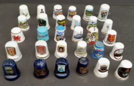 Vintage Parcel of 30 Assorted Collectable Thimbles