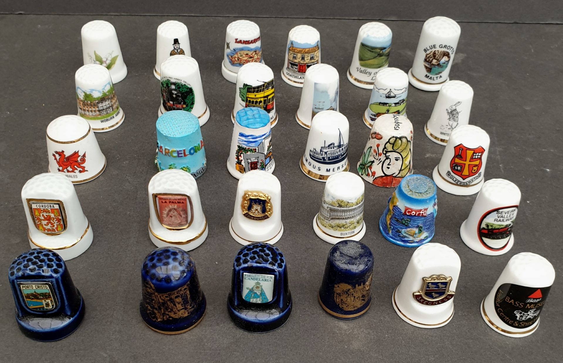 Vintage Parcel of 30 Assorted Collectable Thimbles