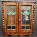 Art Nouveau Hardwood Smokers Cabinet & Contents