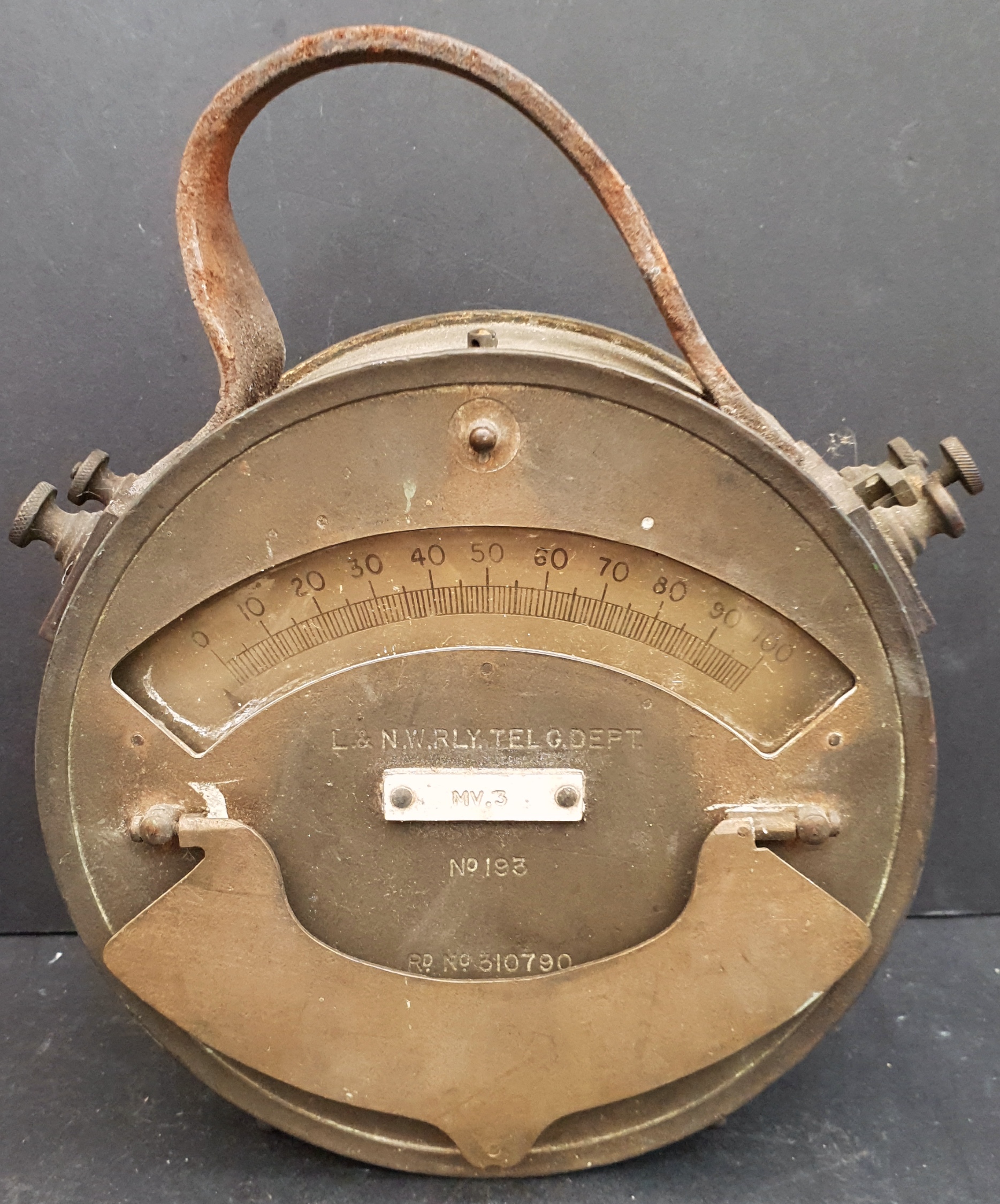 Vintage Brass London & North West Railway Tel G Dept Meter