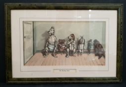 Vintage Cartoon Dog Print Titled 'The Waiting Room'
