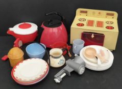 Vintage Childs Cooking & Tea Set Includes Tin Plate Oven