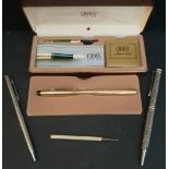 Parcel of Pens Includes Cross Fountain Pen 14ct Nib