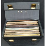 Black Record Case Containing 40 LP's Easy Listening