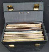 Black Record Case Containing 40 LP's Easy Listening