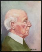 Art Oil on Board 8 inch x 10 inch Portrait Signed Lower Right F. G. Oates