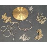 Vintage Collectable Costume Jewellery Includes compact & Silver Jewellery