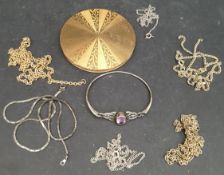 Vintage Collectable Costume Jewellery Includes compact & Silver Jewellery