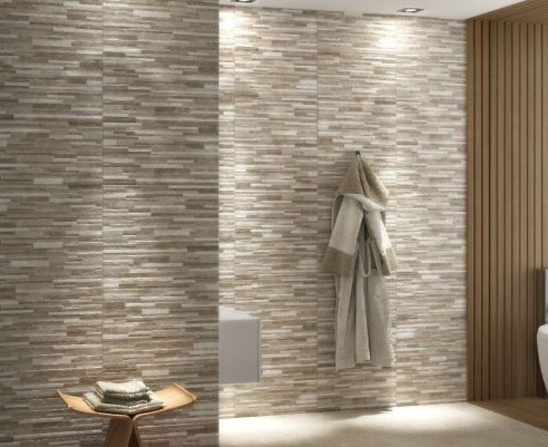 5.4m2 Natural beige stone Splitface effect Wall Tiles. A companion feature tile for the natura...