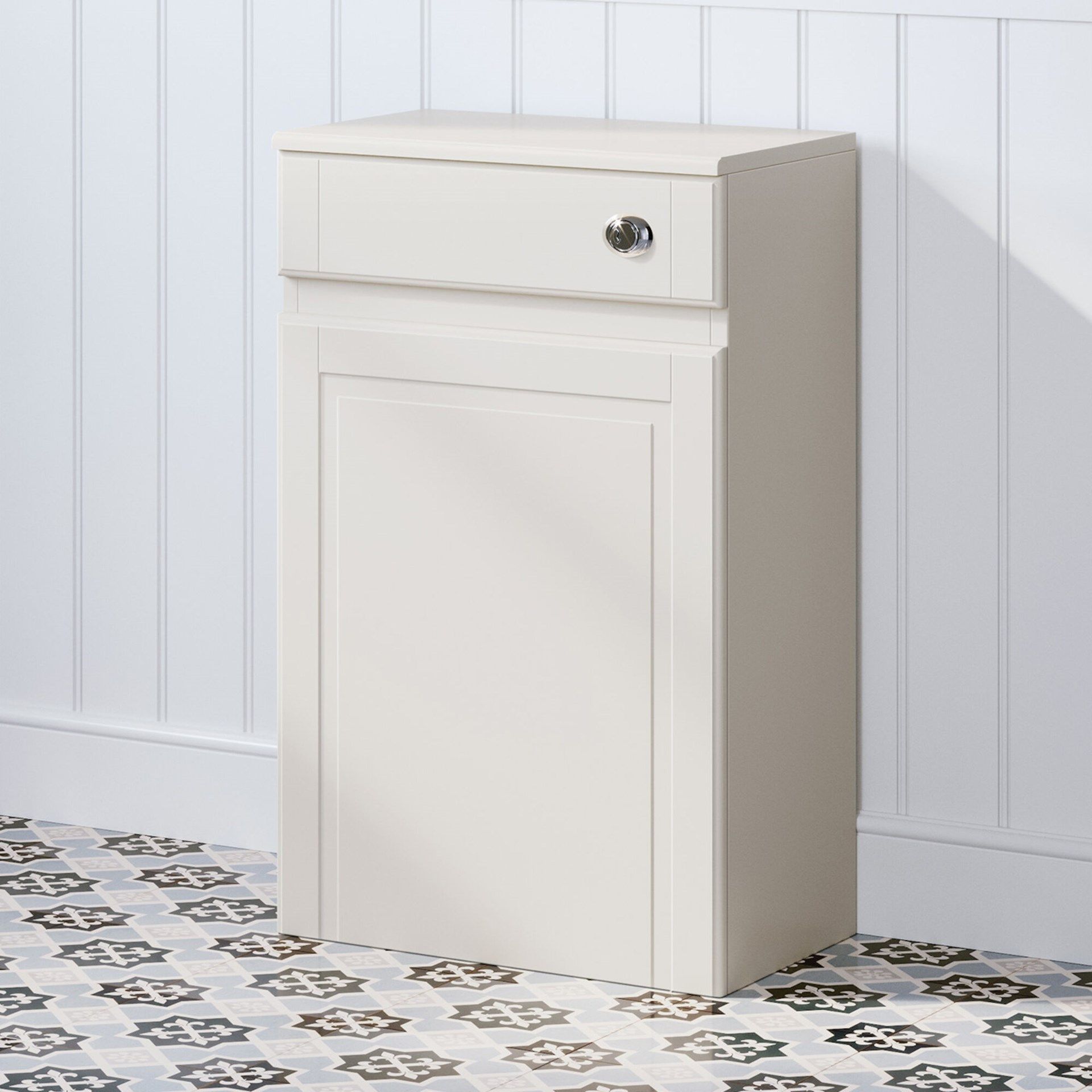 (XL68) 500mm Cambridge Clotted Cream Back to Wall Toilet Unit.RRP £209.99.Our discreet unit cl...